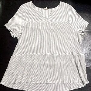 Cotton Bleu Striped Top
